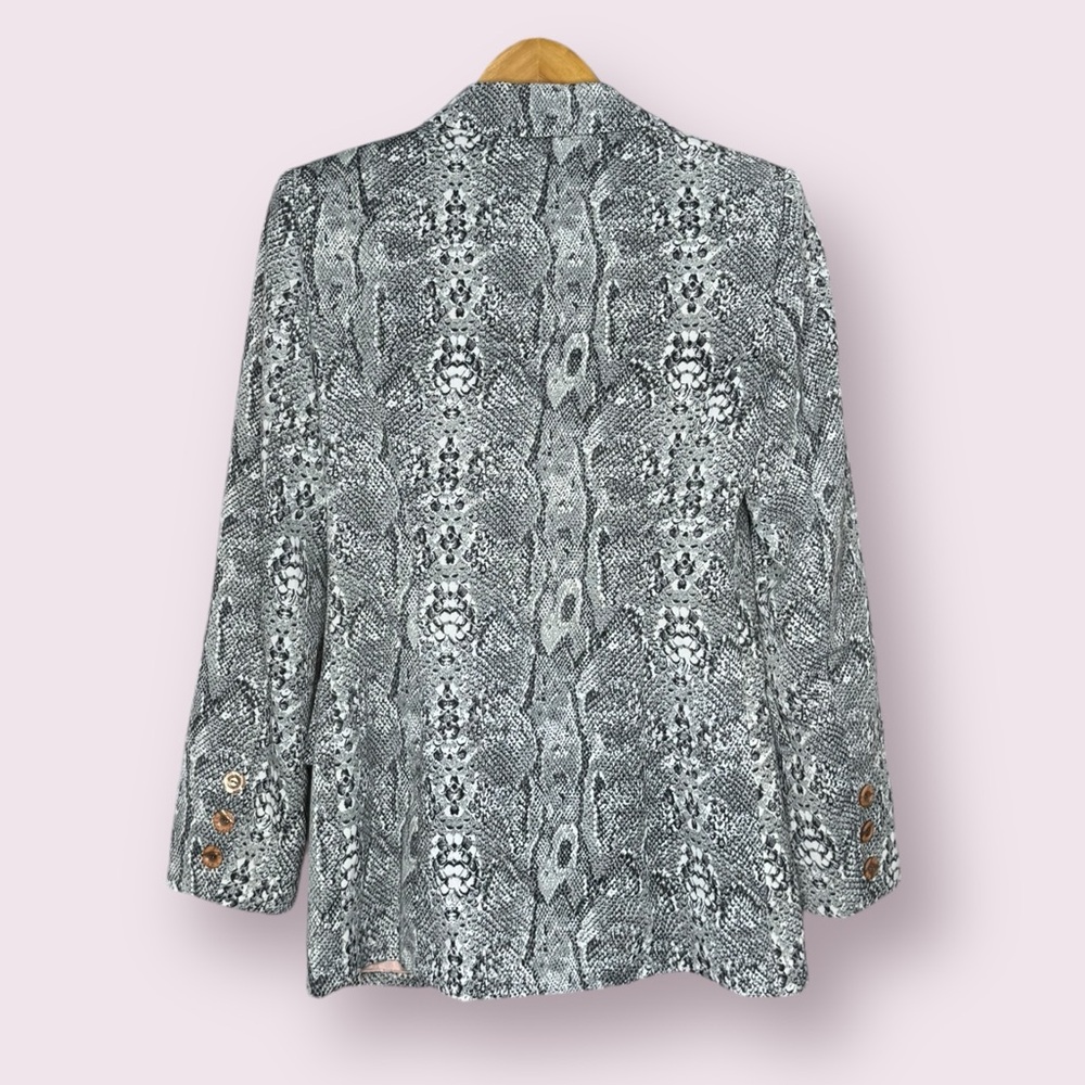 Snake Print Pattern Jacket With Shoulder Pads, Py… - image 2